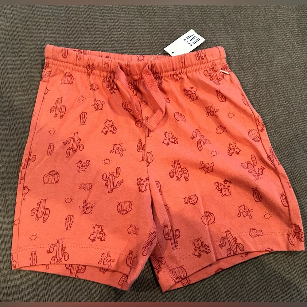 GAP cotton shorts cactus Print Toddler Boy size 4 NWT